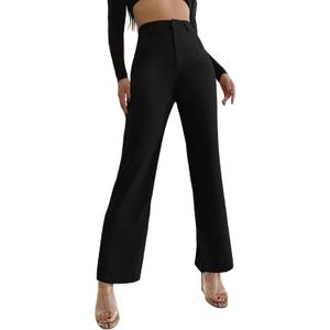 SweatyRocks Women's Elegant High Waist Solid Long Pants Office Trousers (Medium) SweatyRocks Women's Elegant High Waist Solid Long Pants Office Trousers (Medium)