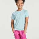 Real Essentials 5 Pack: Girls Rash Guard Swim Shirts  Short Sleeve UPF Sun Protection Tops (Ages 4-16) (L)