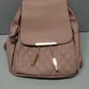 KKXIU Quilted Trendy Leather Backpack Purse for Women and Ladies Shoulder Travel Daypacks Bags with Wristlets (Y-Pink)