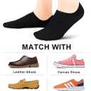wernies No Show Socks Women Low Socks Non Slip Flat Boat Line 4/8 Pairs (Black, L)