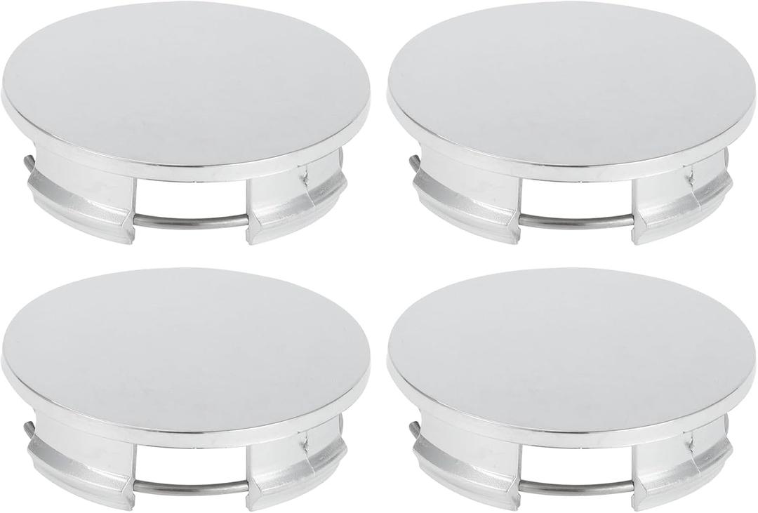 4 Pcs 57mm 2.24" OD - Universal Car Wheel Hub Center Caps - Car SUV Trucks Auto Hub Covers Scratch Resistant Rustproof - Durable Plastic Chrome Silver Tone