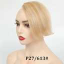 Clip In Hair Side Face Bangs Extension Fringe Bangs With 3 Clips Remy Human Hair Clip On Front Side Temple For Women (P27-613#)