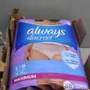 Always Discreet Adult Diapers for Women, Incontinence Underwear, Drier Than Depends, Postpartum Essentials, Disposable Briefs, Max Absorbency, Bladder Leak Protection, Large, 76ct