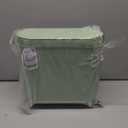 Supteron Bathroom Trash Can with Lid 3.2 Gallon Narrow Trash Can Small Plastic Trash Bin 12 Liter with Press Type Lid for Bedroom Bathroom, Mint Green