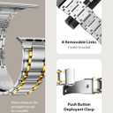 Fullmosa Bands Compatible with Apple Watch Band 41mm 40mm 38mm 46mm 49mm 45mm 44mm 42mm, Stainless Steel iWatch Band with Case for Apple Watch Series 11 10 9 8 7 6 5 4 3 2 1 SE3/2/1 Ultra3/2/1, 38mm 40mm 41mm, Silver and Gold