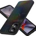 jioeuinly Case Compatible for Motorola Moto G Stylus 5G 2025 Phone Case Cover TPU Soft Silicone 3D Colorful Laser Reflection Black