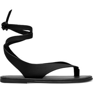 Ankle Strap Flat Sandals for Women Comfortable Lace Up T-Strap Slip on Flip Flops Flats Ladies Fashion Cute Thong Sandals Summer Soft Flip Flops Sandals (7, Black)