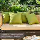 MIULEE Pack of 4 Decorative Outdoor Throw Pillow Covers Linen Waterproof Pillow Covers Summer Farmhouse Cushion Cases for Patio Garden Tent Balcony Couch Sofa 18x18 Inch Moss Green
