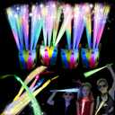 48PCS Fiber Optic Wand Glow Sticks, LED Light Up Wand, Glow in the Dark Party Supplies, Light Up Party Favors, Fiber Optic Lights, Glow Flashing Light Sticks for Neon Party Decorations, Halloween