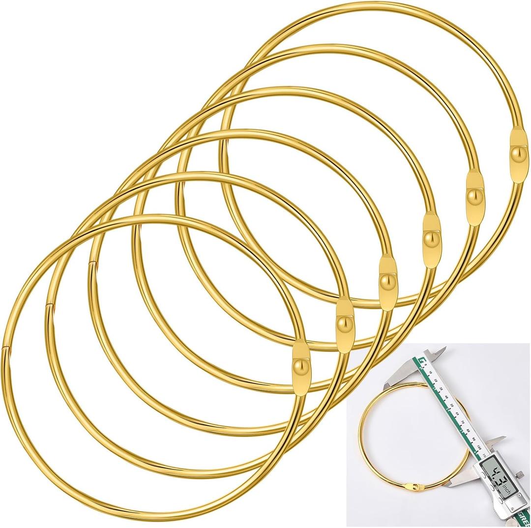 MorningRo 6 Pack 4 Inch Loose Leaf Binder Rings Gold Extra Large Nickel Plated Steel Keychain Key Metal Rings for Home Office Index Cards Receipts Memos Photos Files DIY Craft Supplies