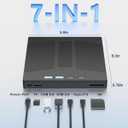 7-in-1 External Blu Ray Drive,USB 3.0&Type-C External Bluray/DVD Burner & SD/TF Card Reader,Support 100G Disc R/W for PC External Bluray Drive Compatible with Windows Mac Linux Laptop Desktop