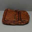 LANNSYNE Vegetable Tanned Leather Backpack For Men, 15.6" Leather Laptop Backpack Hiking Travel Bag Camping Rucksack (Yellow)