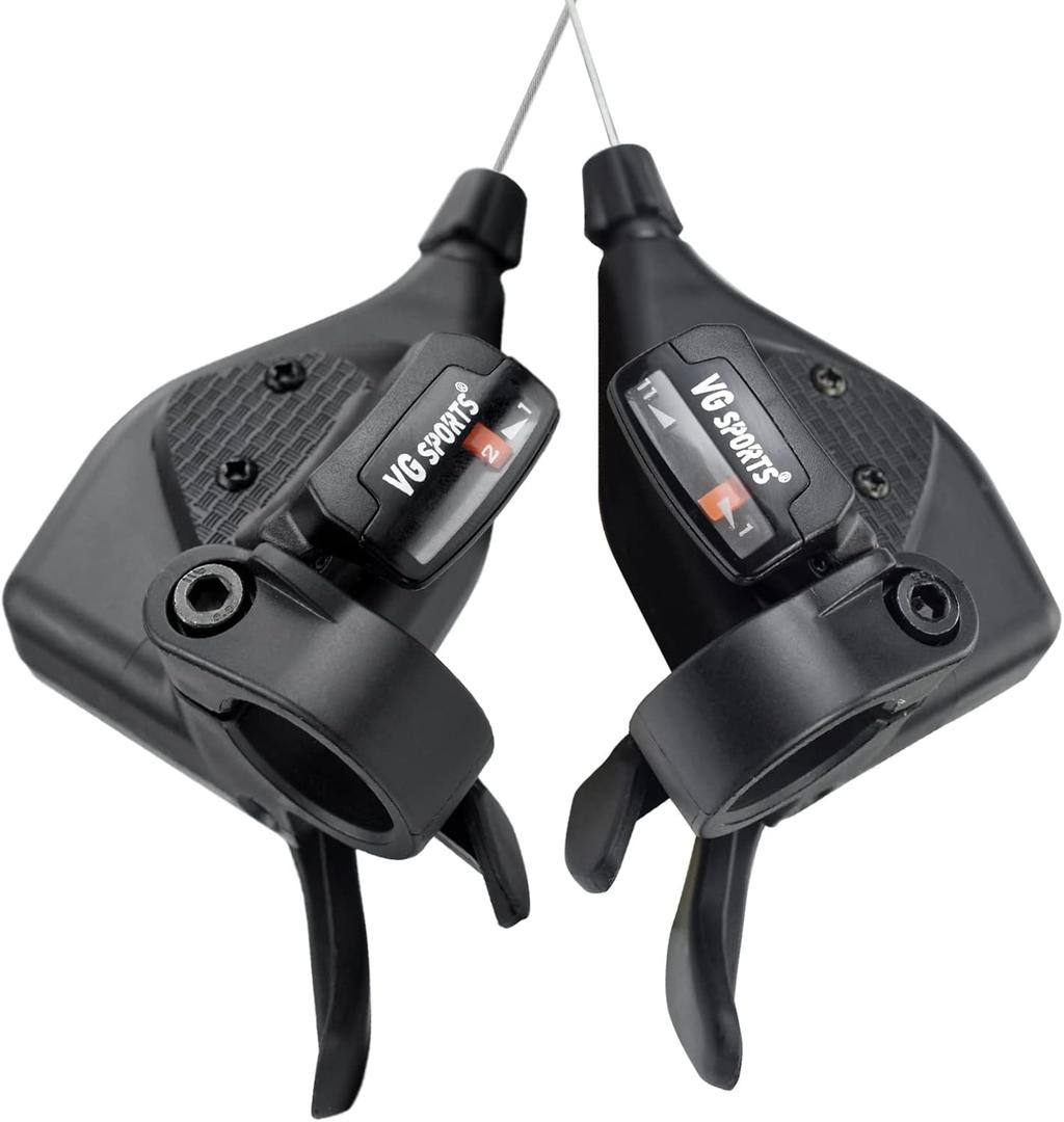 VG SPORTS MTB Bike Shifter Levers, 2/3 x 8/9/10/11 Speed Mountain Bike shifters Set with Gear Indicator