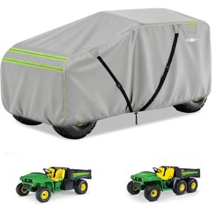 Gator Cover for John Deere LP93547 CPLP93547,600D Heavy Duty All Weather Protection UTV Cover Compatible with John Deere Gator TH 64 / TE 42 with Windproof Buckles (Grey)