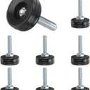 uxcell 1/4"-20 Thread Furniture Feet Levelers, 8Pcs 25mm l Adjustable Furniture Feet Screw in Threaded Leveling Leg Screw on Chair Foot Glides Leveling for Table Chair Black