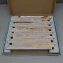 KASARO Peel and Stick Marble Tiles, Self-Adhesive Aluminum Wall Tile Stick on Bathroom, Fireplace, RV, Marble Beige with Vintage Golden Embellished Stripes, 10-Sheet