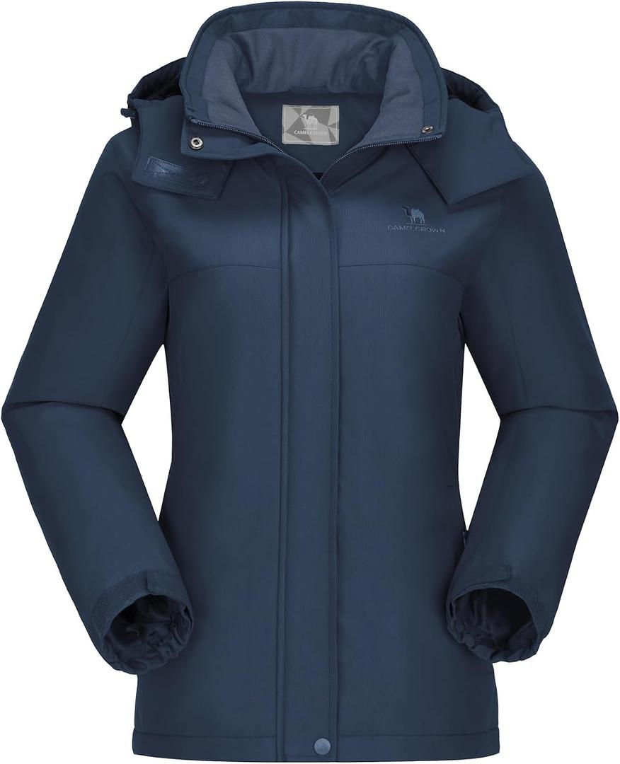 CAMEL CROWN Women's Ski Jacket Winter Snow Coat Warm Fleece Mountain Waterproof Female Jacket Snowboarding jackets (Blue, M)