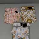 Langsprit Washable Female Dog Diapers (3 Pack) -Doggie Reusable Diapers for Doggy Puppy Female in Period - Highly Absorbent Dog Heat Panties with Adjustable Snaps (Rabbit, Owl, Lion, Large)