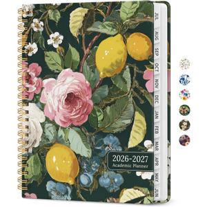 Planner 2026-2027, Academic Year Monthly and Weekly Calendar Planner, Jul 2026 - Jun 2027, Hardcover Teacher Student Planning Agenda book with Tabs, Perfect for School Office Supplies, 6.3" x 8.5" - Colorful Painting