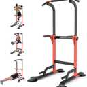 Dip Station - Home Gym Strength Training Pull-Ups Dip-Ups 330Lbs (orange)
