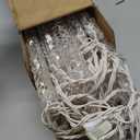 Minetom Icicle Lights Outdoor with Clips, 20ft 100 LED 20 Tubes Twinkling White Christmas String Lights, Connectable Waterproof Hanging Icicle String Light Plug in for Eave Holiday Outdoor