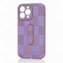 iPhone 17 Pro Case Cute Checkered Pattern Design for Girls Women, Soft Silicone Shockproof Protective Designed for iPhone 17 Pro Case-Purple