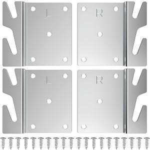 4 Pcs Heavy Duty Universal Wood Bed Rail Hook Plates for Beds Frame Bracket Headboard Footboard Replacement Bed Parts - Screws Included