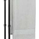 Hjarta 40 Inch Free Standing Towel Racks for Bathroom, Black Towel Holders with Wooden Base, 2-Tier Freestanding Towel Holder Stand for Bath Towel Sheet