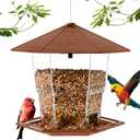 Jealoeur Bird Feeders for Outdoors Hanging Bird Feeder Wild Birds Seed, Brown