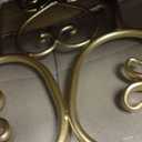 Metal Large Free Standing Adjustable Display Stand Scroll Easel with Chain Support, Gold Easel Stand for Sign, Heavy Duty Easel for Mirror, Wedding, Picture Frame (No Installation Required)