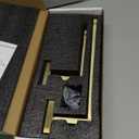 SHUNLI Black Toilet Paper Holder + Hand Towel Holder, 2 Pieces Bathroom Hardware Accessories Set, Towel Ring Towel Bar Wall Mounted, SUS304 Stainless Steel