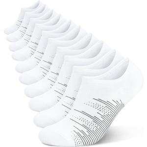 wernies No Show Socks Men 10 Pairs Ankle Low Cut Cotton Men Socks with Non Slip Grips 6-10/11-13 (M)
