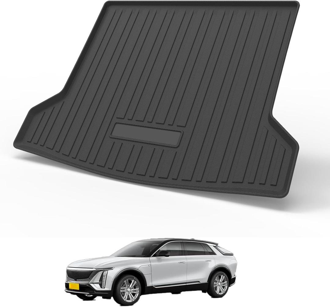 Elsetyler Custom Fit for Cargo Liner 2022-2024 2025 2026 Cadillac Lyrio - Black TPE All Weather Heavy Duty Waterproof Rear Cargo Tray Trunk Floor Mat Protector