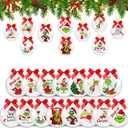 SUNWISHA 15pcs Christmas Clear Acrylic Balls Ornament Set with Bow Tie, Xmas Classic Tree Balls for Holiday Indoor Outdoor Dcor, Wreath, Garland, Party DcorStyle 1