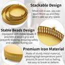 Goaste 3 Pack Metal Gold Cake Stand, 8"/10"/12" Round Cake Stands Set, Dessert Cupcake Display Stand Plate, Metal Display Risers for Pastry, Wedding, Birthday, Party, Anniversary, Table Decor, Events