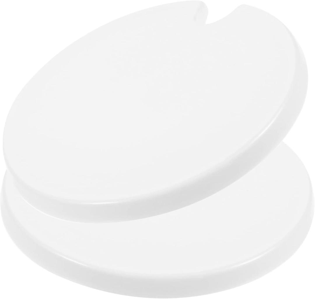 2Pcs Ceramic Cup Lids with Hole Round Mug Covers for Tea Coffee Water Ceramic Tea Cup Lid Replacement Fits Standard 3.26 Inch Diameter Cups (White)