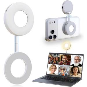 Magnetic Selfie Light, Phone Light Compatible with iPhone Magsafe, CRI97 360 LED Selfie Ring Fill Folding Light with Mirror for Selfies/Photography/TikTok/Zoom Calls/Video Conference