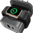 3-in-1 Charger for Fitbit Charge 6/Charge 5/Luxe,PD 25W USB C Fast Charging Dual Port Wall Charger Block,Travel Essential Charger for Fitbit Charge 6/5/Luxe,iPhone,Samsung,Google,Grey