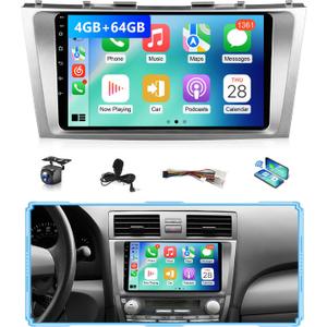 8Core Android Car Stereo for Toyota Camry 2006 to 2011 Wireless Apple CarPlay Android Auto, IPS Touch Screen (9IN, 8CORE, 4G+64G, No J-B-L)