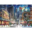 Blueforest Christmas Jigsaw Puzzle 1000 Pieces for Adults - 27.5x19.7 Inches City Night Scene with Santa Sleigh, Challenging Fun Adult Puzzles Home Decor