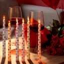 Treela 12 Pcs Valentine's Day Conversation Heart Candles 9.8 Inch Candy Heart Taper Candle Unscented Candlestick for Wedding Anniversary Home Party Supplies Restaurant Dining Table Decoration 6 Colors