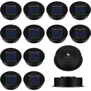 Jeyiour 12 Pack Solar Light Replacement Tops Replacement Solar Light Parts Waterproof LED Panel Lantern Lid Outdoor Top Kit for Hanging Lanterns Patio Decor(2.76 in)
