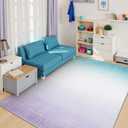 LIVEBOX 8x10 Area Rugs for Living Room Clearance, Purple Ombre Non-Slip Washable Rugs, Abstract Modern Cute Area Rug for Bedroom Indoor, Carpet for Playroom Nusrery Kids Girls Room(Purple,8'x10')