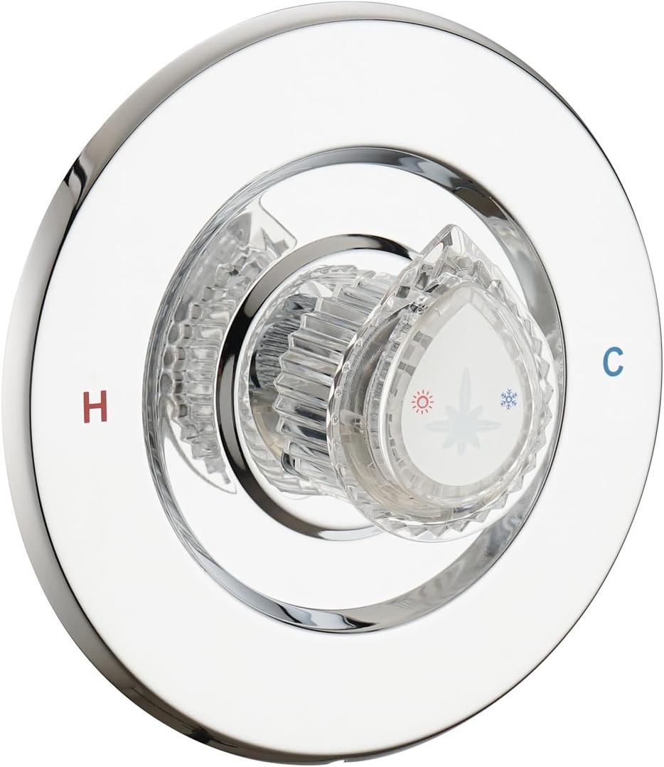 Shower Faucet Trim Kit Compatible with Moen Fit Chateau Valve Only, Pull-on Push-off Design Knob Handle, Chrome