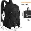 Goloni 45L Hiking Backpack Lightweight Foldable, Waterproof Camping Backpack with Rain Cover & Hiking Pole Mat Carrying System, Ergonomic Water Resistant Daypack for Trekking Travel Men Women,Black