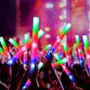 OLUPP 150 PCS Led Foam Sticks, Bulk Glow Sticks with 3 Colors Flashing, Light Up Baton Wands for Kids, Glow Sticks Party Supplies for party, Wedding, Raves, Concert, Camping, Sporting Events