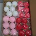 24 Pcs 2 Inch Valentine's Day Hanging Ball Ornament Valentine Velvet Ball Ornament for Tree Pink Red White Decorative Hanging Velvet Plastic Ornaments for Valentine Holiday Party Decor(Sweet Color)