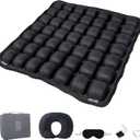 Inflatable Travel Airplane Seat Cushion, 49 3D Air Cells Soduuer Travel Cushion Set with Self-Inflating Press Button for Long Flights, Portable Seat Cushions for Car Office Kitchen Chairs Wheelchair