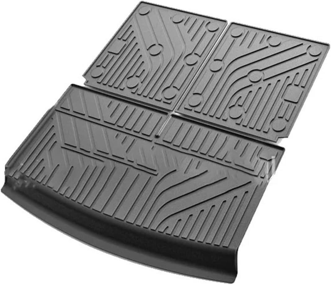 Car Trunk Mat TPE Material Compatible with VW Tiguan L 2017~2023 7 Seat Car Easy Clean Rear Cargo Tray Trunk Rear Pad Accessories, Black-b1 