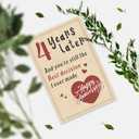 2 x Happy 4 Year Anniversary Card for Girlfriend Boyfriend, Fourth Wedding Anniversary Card for Wife Husband, Romantic Four Year Love Cards Gift for Him Her, Sweet Marriage Milestone Gift